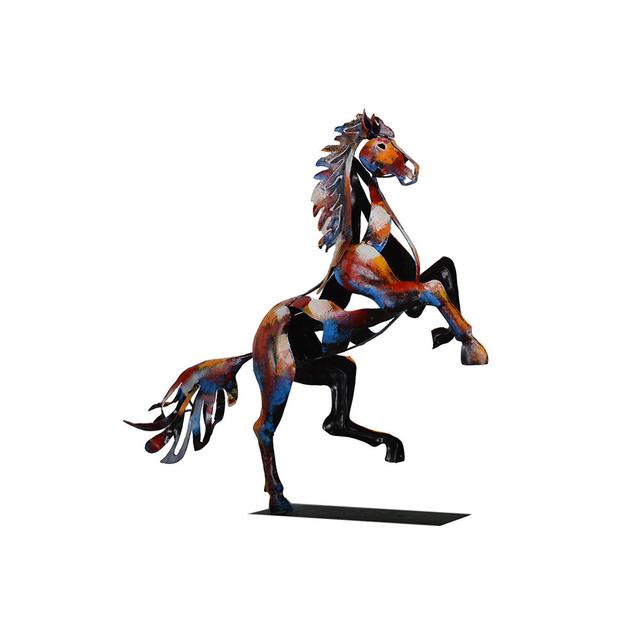 Warlo Reared up Horse Figurine August Grove on Productcaster.