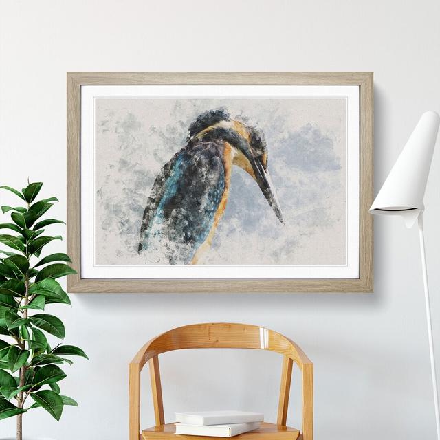 Kingfisher Bird Vol.1 - Picture Frame Graphic Art East Urban Home Frame Option: Oak Framed, Size: 48cm H x 65cm W x 2cm D on Productcaster.