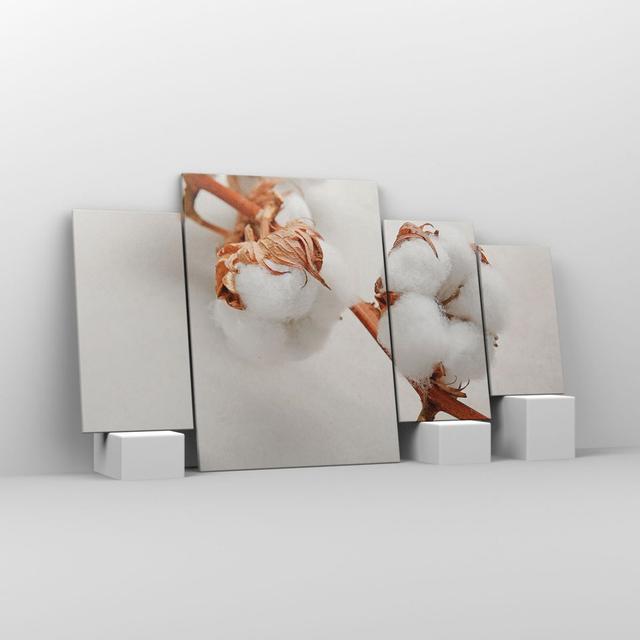 Cotton Macro Twig - 4 Piece Wrapped Canvas Photograph Corrigan Studio Size: 90cm H x 160cm W x 1.8cm D on Productcaster.