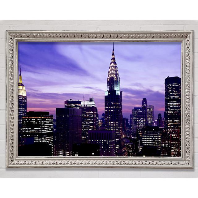 Empire State Building Purple Skys - Einzelne Bilderrahmen Kunstdrucke Bright Star Größe: 21 cm H x 29,7 cm B x 3 cm T on Productcaster.