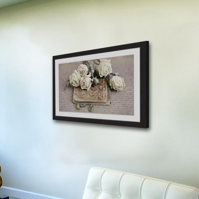 'Vintage Book and Roses' by Sylvia Cook Framed Photographic Print East Urban Home Size: 41 cm H x 61 cm W x 3.81 cm D on Productcaster.