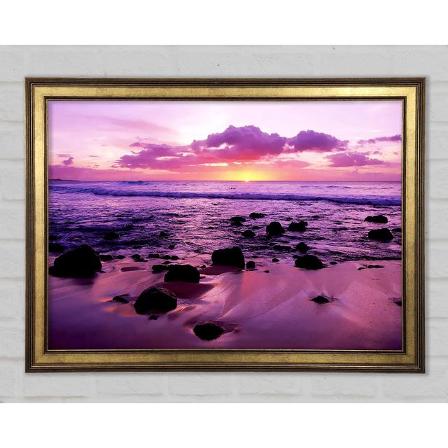 Lilac Ocean At The Crack Of Dawn Framed Print House of Hampton Size: 84.1cm H x 118.9cm W on Productcaster.