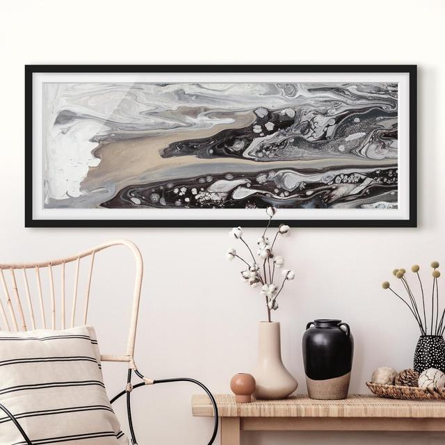 Picture With Frame - Rock Melting III - Panorama Landscape Matt Ivy Bronx Size: 30cm H x 75cm W x 2cm D, Frame Option: Black Framed on Productcaster.