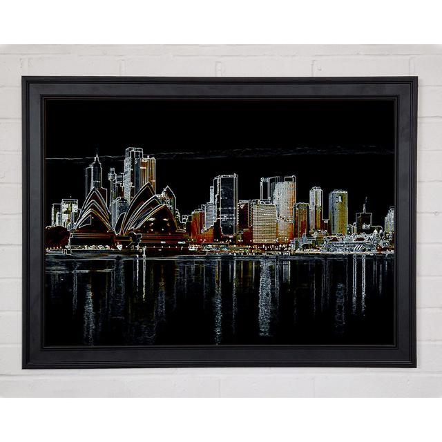 Sydney Skyline Opernhaus Psychedelisch - Druck Ebern Designs Größe: 59,7 cm H x 84,1 cm B on Productcaster.