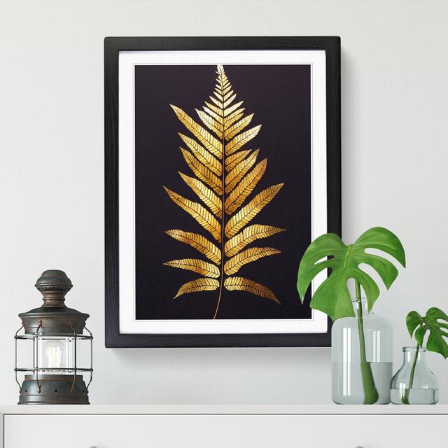 Bazartete Fern Leaf Classic Art Vol.2 - Single Picture Frame Graphic Art Bay Isle Home Size: 64cm H x 46cm W x 2cm D, Frame Colour: Oak on Productcaster.