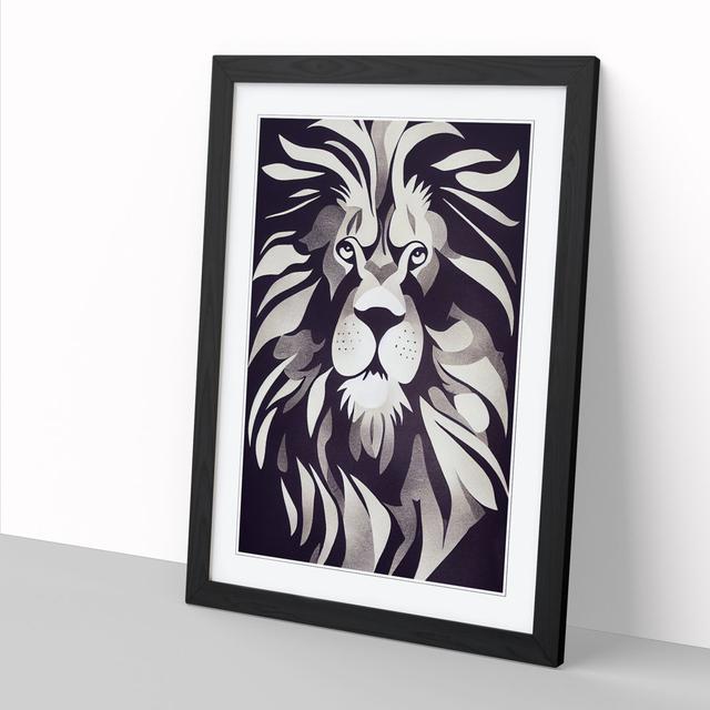 Lion Scandinavian - Print Latitude Vive Size: 46cm H x 34cm W x 2cm D, Frame Option: Oak on Productcaster.