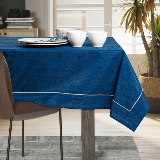 Amelia-Brooke Tablecloth 17 Stories Size: 140cm W x 400cm L, Colour: Indigo on Productcaster.