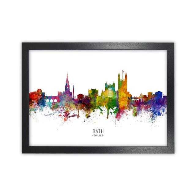 Bath England Skyline by Michael Tompsett - Graphic Art Print on Canvas Ebern Designs Size: 64cm H x 88cm W x 3cm D, Format: Black Framed on Productcaster.