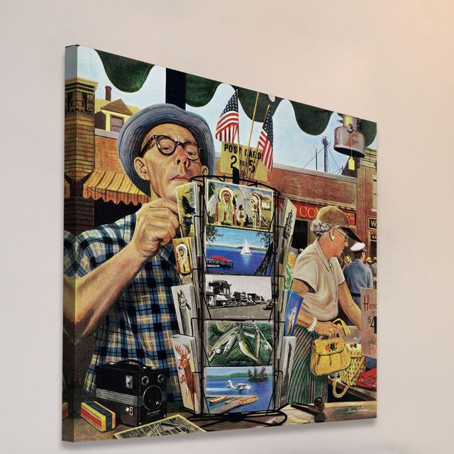 Postcards by Stevan Dohanos - Wrapped Canvas Painting Print East Urban Home Size: 81cm H x 81cm W on Productcaster.