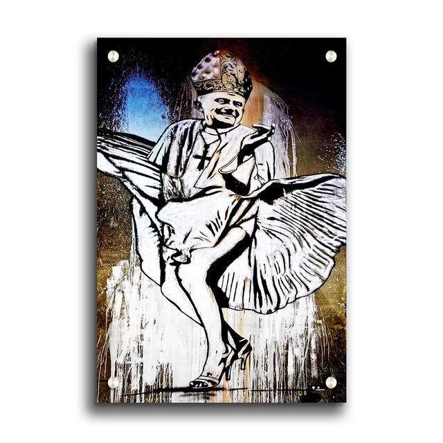 Marilyn Monroe Pope by Banksy - Unframed Graphic Art Print on Acrylic East Urban Home Size: 42cm H x 59.4cm W on Productcaster.