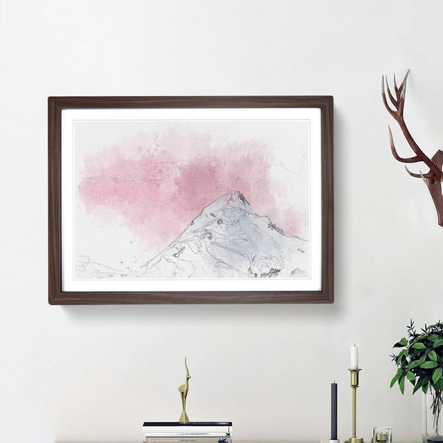 Snowy Mountain - Picture Frame Painting Print East Urban Home Frame Option: Walnut Framed, Size: 24cm H x 33cm W x 2cm D on Productcaster.