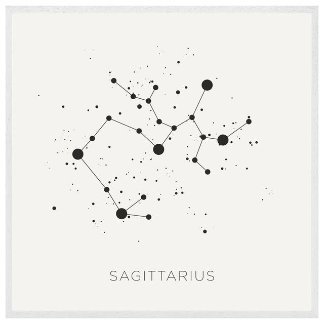 Weinmann Star Constellation Zodiac Sagittarius - Single Picture Frame Art Prints Maturi Size: 31cm H x 31cm W x 4cm D, Frame Colour: White on Productcaster.