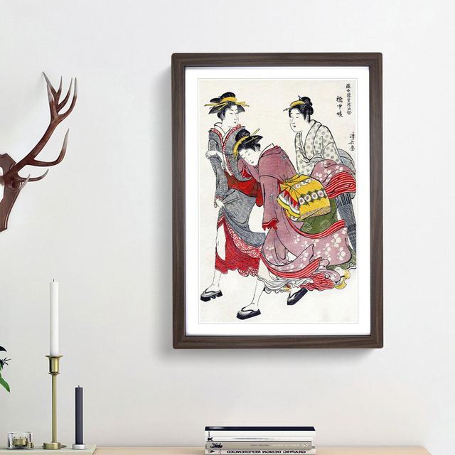 Entertainers of Tachibana-cho by Torii Kiyonaga - Picture Frame Painting Print East Urban Home Frame Option: Walnut Framed, Size: 48cm H x 36cm W x 2c on Productcaster.