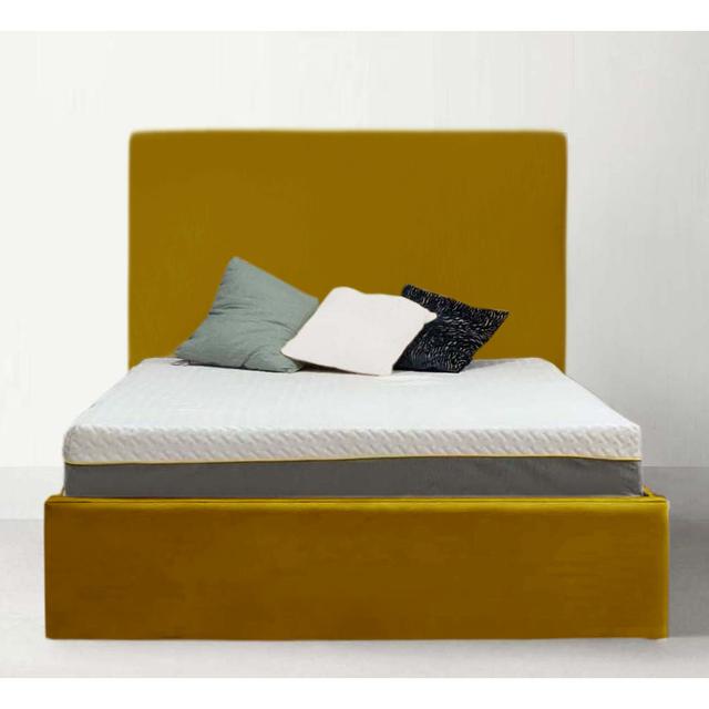 Layth Upholstered Bed Ebern Designs Size: Super King (6'), Colour: Yellow on Productcaster.