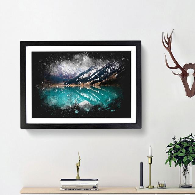 The Almaty Lake in Kazakhstan - Picture Frame Graphic Art Print East Urban Home Frame Option: Black Framed, Size: 33cm H x 45cm W x 2cm D on Productcaster.