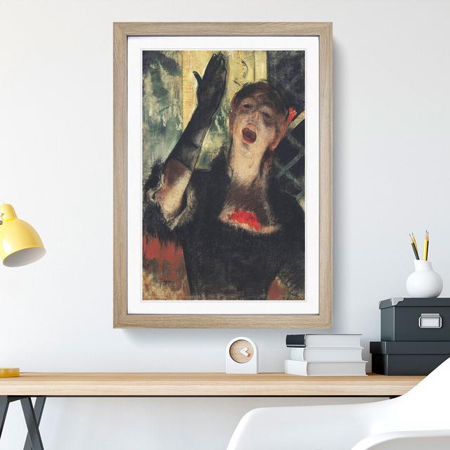 Cafe Singer by Edgar Degas - Picture Frame Painting East Urban Home Frame Option: Oak Framed, Size: 48cm H x 36cm W x 2cm D on Productcaster.