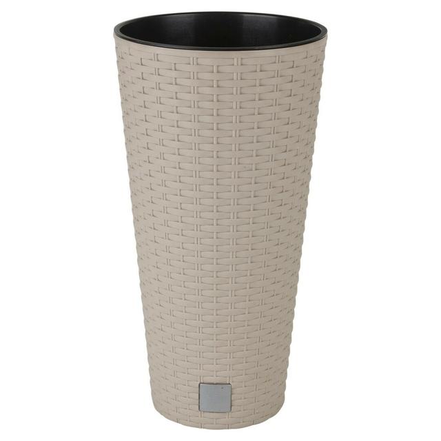 Flower Plastic Plant Pot Symple Stuff Colour: Beige, Size: 42cm H x 23cm W x 23cm D on Productcaster.