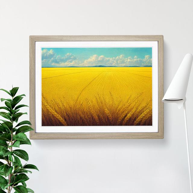 Eye Opening Wheat Field - Picture Frame Painting ClassicLiving Frame Colour: Oak, Size: 46cm H x 64cm W x 2cm D on Productcaster.