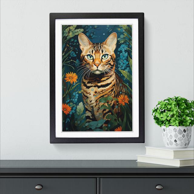 Bengal Cat Informel No.2 - Single Picture Frame Print on Wood Marlow Home Co. Format: Black Framed, Size: 46cm H x 34cm W x 2cm D on Productcaster.