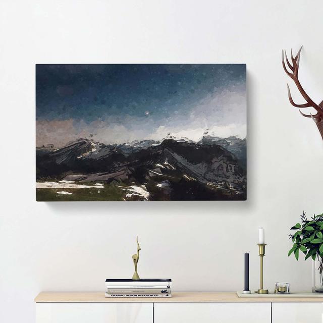 Stars Above The Mountains In Abstract - Wrapped Canvas Print East Urban Home Size: 50cm H x 76cm W x 3cm D on Productcaster.