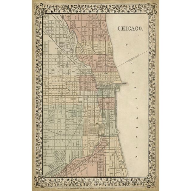 Plan Of Chicago by Mitchell - Wrapped Canvas Painting Brambly Cottage Size: 46cm H x 30cm W on Productcaster.