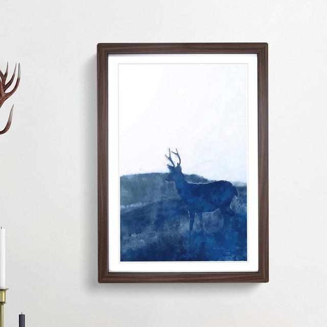 Deer upon the Hill - Picture Frame Painting Print East Urban Home Frame Option: Walnut Framed, Size: 63cm H x 45cm W x 2cm D on Productcaster.