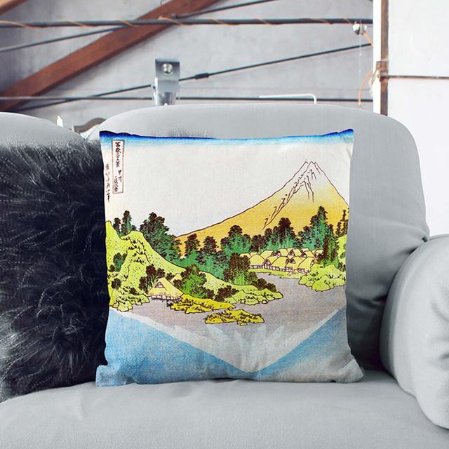 Surface of the Water at Misaka in Kai Province by Katsushika Hokusai Cushion with Filling East Urban Home Size: 40cm H x 40cm W x 15cm D, Backing Colo on Productcaster.