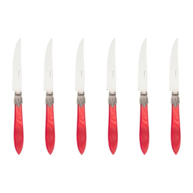 Alenka Steak Knife Set (Set of 6) Bloomsbury Market Handle Colour: Red on Productcaster.