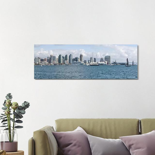 Buildings At The Waterfront, San Diego, California, USA - Wrapped Canvas Panoramic Print Brayden Studio Size: 40.64cm H x 121.92cm W x 3.81cm D on Productcaster.