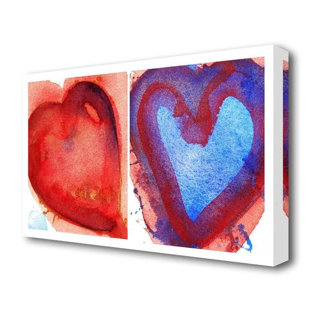 'Hot and Cold Heart' Painting Print on Canvas East Urban Home Size: 101.6 cm H x 142.2 cm W on Productcaster.