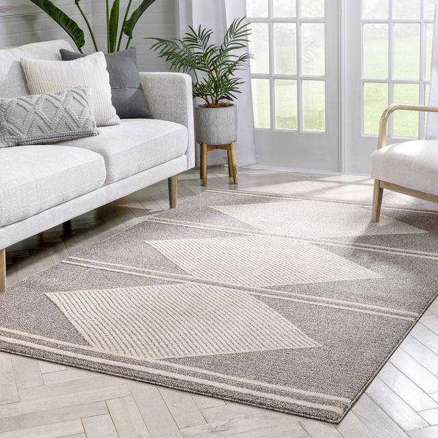 Well Woven Harlow Evie Tribal Diamond Medallion Pattern Taupe Looped Pile Rug Well Woven Rug Size: Rectangle 160 x 220cm on Productcaster.