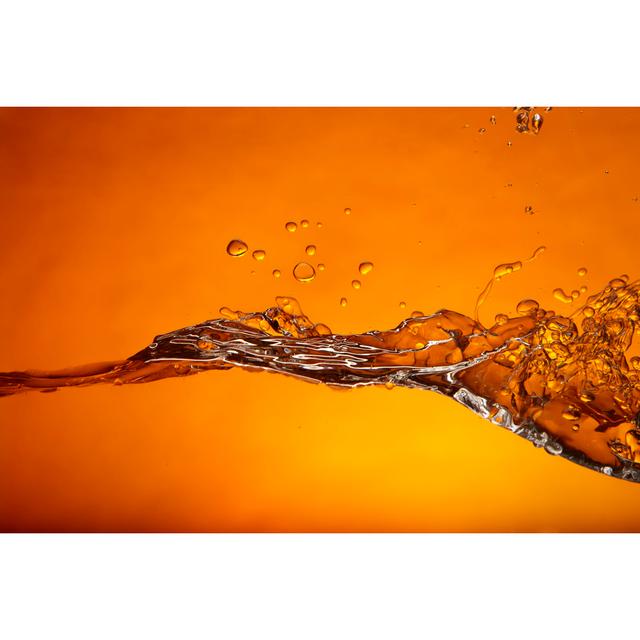 Orange Wave With Bubbles by Hirkophoto - Wrapped Canvas Print 17 Stories Size: 51cm H x 76cm W on Productcaster.