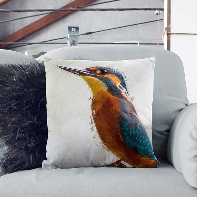 Graceful Kingfisher Bird in Abstract Cushion with Filling East Urban Home Size: 55cm H x 55cm W x 20cm D, Backing Colour: Black on Productcaster.