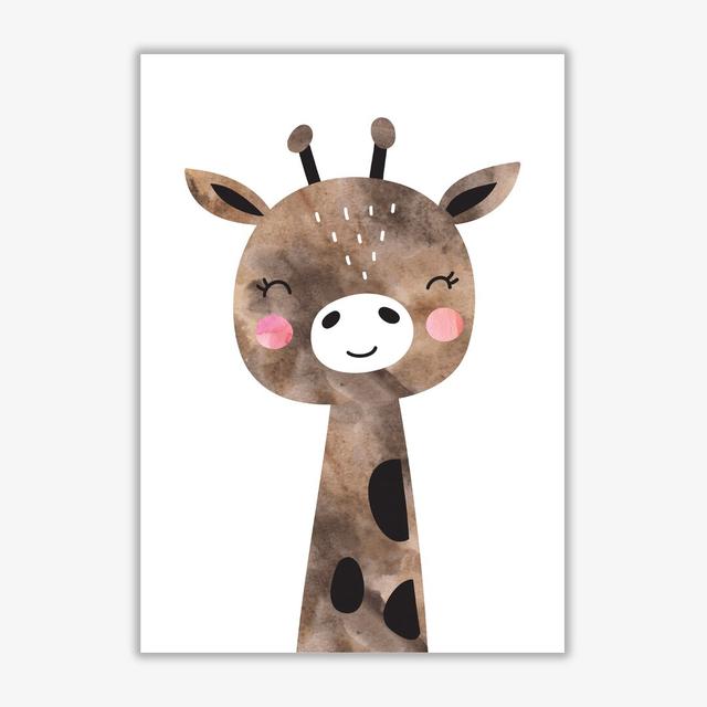 Scandi Brown Giraffe - Painting East Urban Home Format: No Frame, Size: 60 cm H x 42 cm W x 1 cm D on Productcaster.