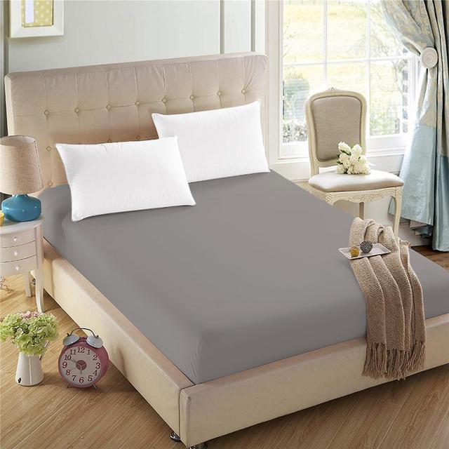 Iaan Soft Microfiber Brushed Deep Fitted Sheet 17 Stories Colour: Grey, Size: Kingsize (5') on Productcaster.