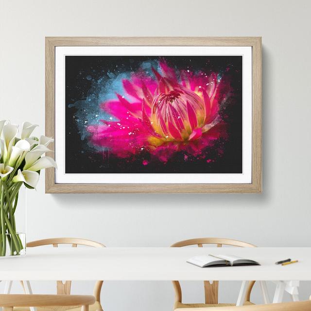 The Pink Flower - Picture Frame Graphic Art East Urban Home Size: 27cm H x 36cm W x 2cm D, Frame Option: Oak Framed on Productcaster.