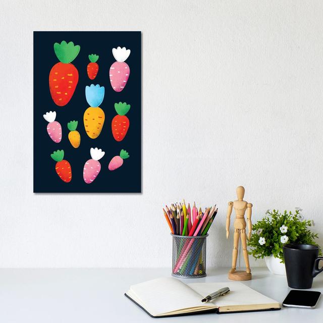 Colorful Carrots by Show Me Mars - Gallery-Wrapped Canvas Giclée on Canvas Harriet Bee Size: 30.48cm H x 20.32cm W x 1.905cm D, Format: Canvas on Productcaster.