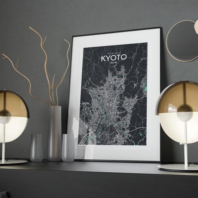 Kyoto City Map in Dream - Graphic Art Print on Paper Borough Wharf Size: 17cm H x 11cm W x 0.05cm D on Productcaster.