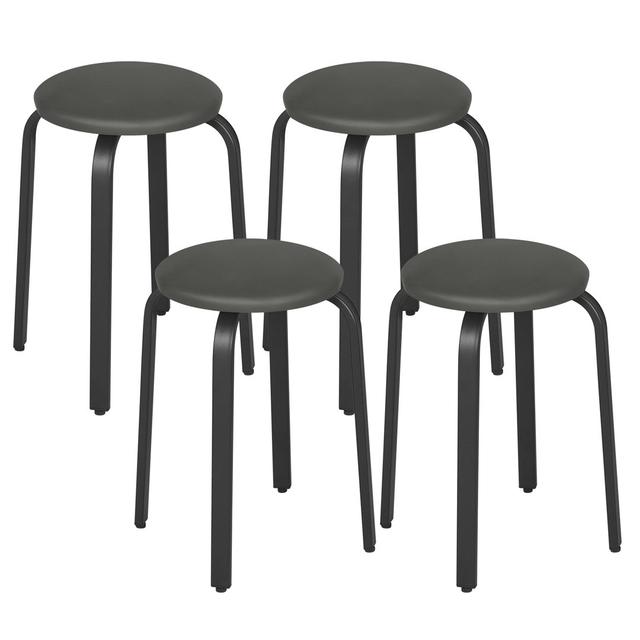 Gingras 47cm Tall Steel Utility Stool (Set of 4) Ebern Designs Colour: Grey on Productcaster.