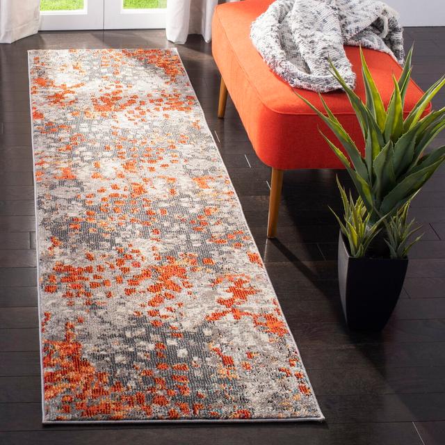 Rolling Hills Grey/Orange Rug Trent Austin Design Rug Size: Runner 66 x 183cm on Productcaster.