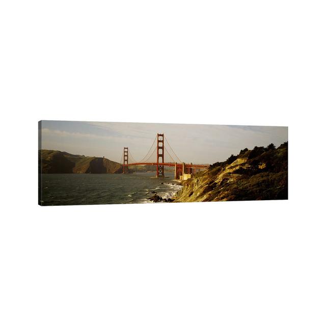 Bridge Over A Bay, Golden Gate Bridge, San Francisco, California, USA - Wrapped Canvas Panoramic Print Ebern Designs Size: 50.8cm H x 152.4cm W x 1.90 on Productcaster.