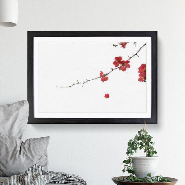 Pink Petal Falling - Picture Frame Graphic Art Print East Urban Home Format: Black, Size: 45cm H x 63cm W x 2cm D on Productcaster.