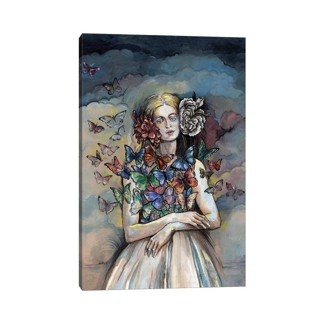 Butterfly Woman by Fanitsa Petrou - Wrapped Canvas Art Prints Rosdorf Park Size: 30.48cm H x 20.32cm W x 1.905cm D on Productcaster.