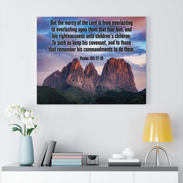 The Mercy Of The Lord Psalm 118:24 - Wrapped Canvas Print Blue Elephant Size: 30cm H x 41cm W on Productcaster.