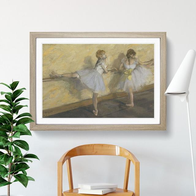 Ballet Ballerina Dancers Practicing at the Bar by Edgar Degas - Picture Frame Painting East Urban Home Size: 27cm H x 36cm W x 2cm D, Frame Option: Oa on Productcaster.