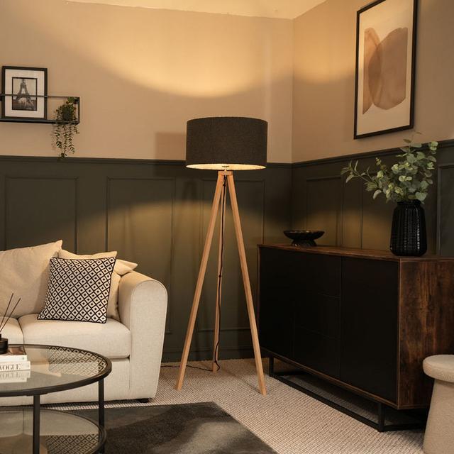 Terzenbach 132 Floor Lamp George Oliver Shade Colour: Charcoal, Bulb Included: No on Productcaster.