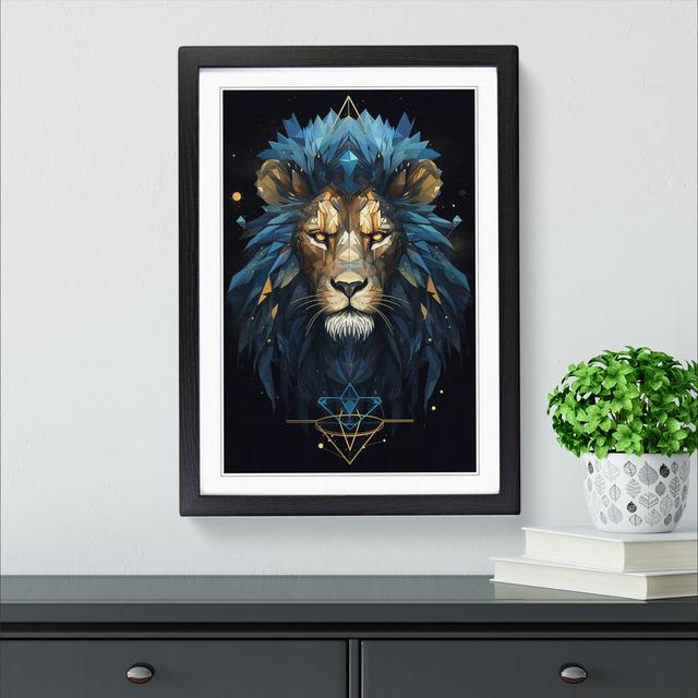 Leo Zodiac Geometric No.2 - Single Picture Frame Print on Wood Latitude Vive Format: Black Framed, Size: 46cm H x 34cm W x 2cm D on Productcaster.