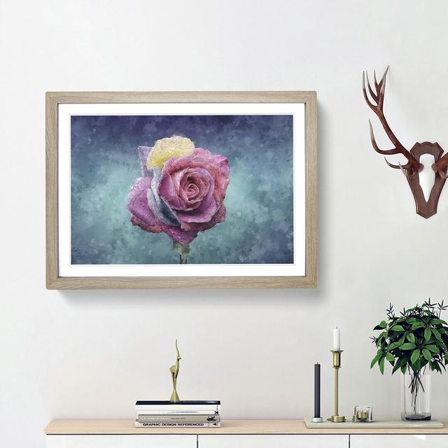 Multi-Coloured Rose Flower - Picture Frame Graphic Art Print East Urban Home Frame Option: Oak Framed, Size: 45cm H x 63cm W x 2cm D on Productcaster.