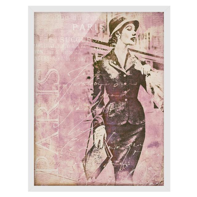 Vintage Collage - Parisian - Picture Frame Graphic Art Marlow Home Co. Size: 40cm H x 30cm W x 2cm D, Frame Option: White Framed on Productcaster.