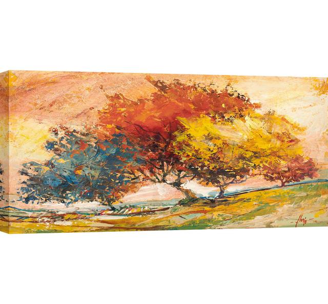 Trees in the Sun by Luigi Florio - Wrapped Canvas Painting Rosalind Wheeler Size: 50cm H x 100cm W x 4cm D on Productcaster.